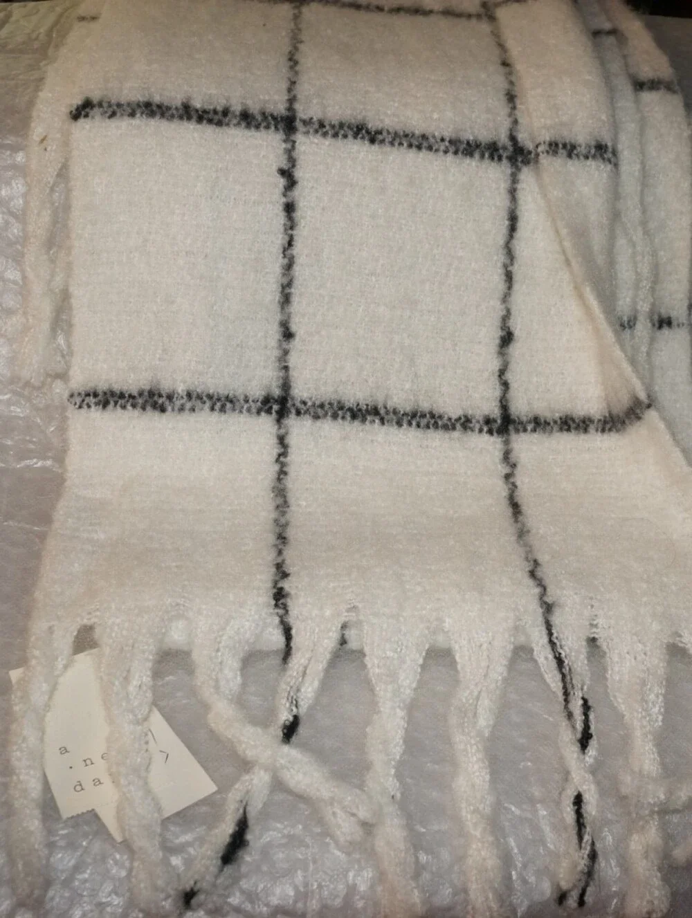 New A New Day Women's Knit Scarf with Fringe - Sour Cream